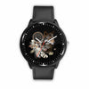 3D Wolf and Dream-catcher Watch - Stainless steel back with leather/ stainless steel band 001 - designfullprint