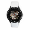 3D Wolf and Dream-catcher Watch - Stainless steel back with leather/ stainless steel band 001 - designfullprint