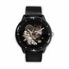 3D Wolf and Dream-catcher Watch - Stainless steel back with leather/ stainless steel band 001 - designfullprint