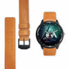 3D Wolf Watch - Stainless steel back with leather/ stainless steel band 002 - designfullprint