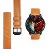3D Ice and Fire Wolf Watch - Stainless steel back with leather/ stainless steel band 003 - designfullprint