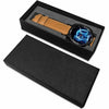 3D Blue Light Wolf Watch - Stainless steel back with leather/ stainless steel band 004 - designfullprint