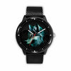 3D Neon Wolf Watch - Stainless steel back with leather/ stainless steel band 005 - designfullprint