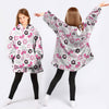 Gifts for Girls Pink Flowers And Butterflies Wearable Blanket Kid Snug Hoodie
