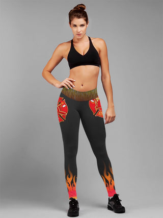 3D Firefighter Fire Rescue Leggings 005 - designfullprint
