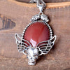 Antique Metal Multi-Color Stone Skull Necklaces