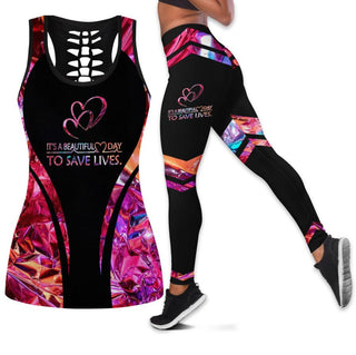 Gifts For Nurses Nurse Healthcare Workers Beautiful Day To Save Lives Nurse Practitioner Nurse Tank Top and Leggings set