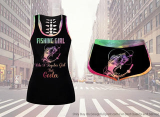 Fishing Gifts Fishing Girl Tank and Shorts Set