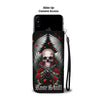 Awesome Cell Phone Wallet Case for Universal Models - Rose and Skull - designfullprint