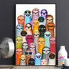 Colorful Funny Sloths Cute Poster LN