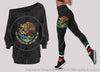 National Symbols Mexico Off Shoulder Long Sleeve Top and Leggings Set HG