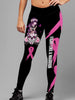 Skull Gift Multi-Color Fight Like A Warrior Sugar Skull Girl Cancer Awareness Premium Leggings