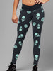 Women Elastic Skinny Sexy Sugar Skull and Daisy Leggings 012 - designfullprint