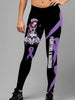 Skull Gift Purple Fight Like A Warrior™ Sugar Skull Girl Pancreatic Cancer/ Lupus / Alzeimer / fibromyalgia Awareness Premium Leggings