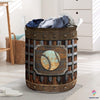 Baseball Metal Pattern Print Laundry Basket HG