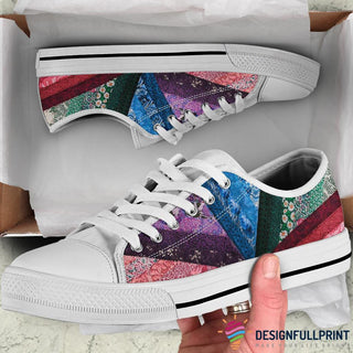 Colorful Floral Fabric LowTop Canvas Shoes NH