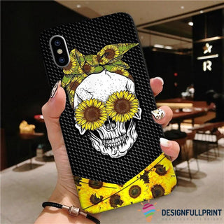 Skull Gift Skull Sunflowers Skull Print Phone Case LN
