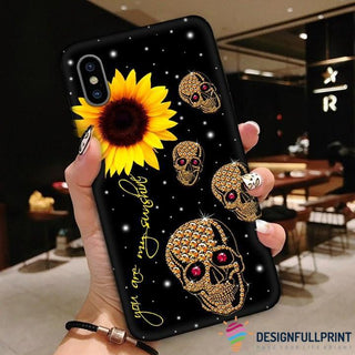 Skull Gift You Are My Sunshine Sunflower Skull Phone Case NHD