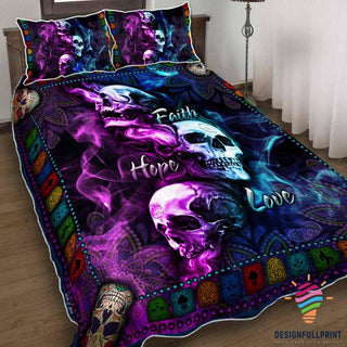 Faith Hope Love Quilt Bedding Set LH Gifts For Movie Lovers