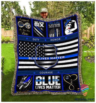 Gifts for Police Officers Police Blue Lives Matter Blanket HG