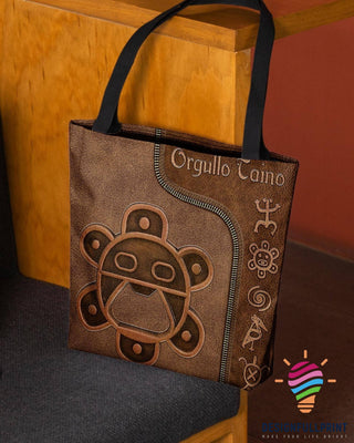 Taino Leather Pattern Print Pueto Rico Tote Bag HG