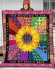 Gift For Hippie Hippie Sunflower Peace Quilt Throw Blanket CH