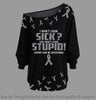 I Dont Look Sick Off Shoulder Long Sleeves Top Multi Color
