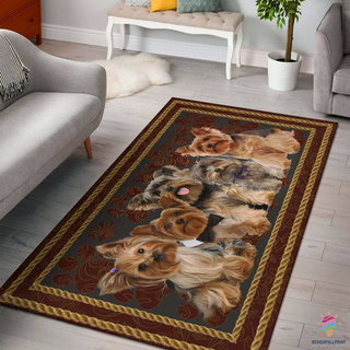 Yorkshire Terrier Family Pet Lover Dog Lover Rug CH Gifts For Dog Lovers