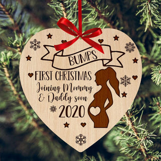 Gift For Dad Gift For Mom Bumps First Christmas Joining Mommy & Daddy Soon 2020 Ornament LH