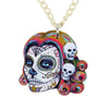 Acrylic Halloween Colorful Skull Necklace