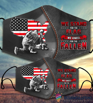 We Stand For The Flag We Knell For The Fallen Cloth Mask HG