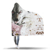 Black and White Wolf Super Soft Hooded Blanket - designfullprint
