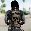 3D King Skull Cobra and Roses Unisex Zip Up Hoodie 015 - designfullprint