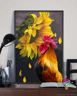 Rooster Sunflower Canvas Art and Poster CM