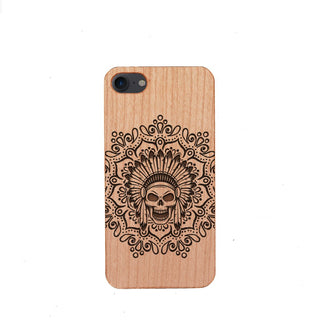 [US Only] Wood Phone Case for Universal Models - Skull 003 - designfullprint