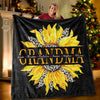 Custom Title Sunflower Blanket with Grandkids  Names