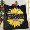 Custom Title Sunflower Blanket with Grandkids  Names