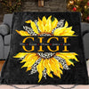 Custom Title Sunflower Blanket with Grandkids  Names