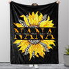 Custom Title Sunflower Blanket with Grandkids  Names