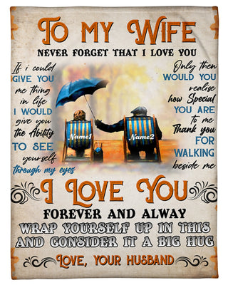 Husband Wife -Never Forget Blanket Personalize comforter