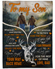 Gift For Dad Wherever Your Journey In Life Deer Dad To Son Drawstring Blanket HG