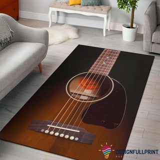 Guitar Rug Gift For Music Lover Gift For Musician Black Guitar Area Rug HG