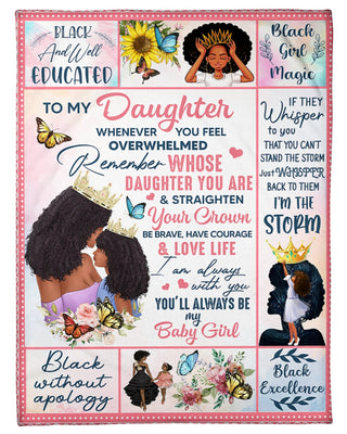 Gift For Mom To My Daughter Whenever U feel Overwhelmed Mom Blanket HG
