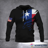 Texas Hoodie Texas Flag  Texas State Flag With American Flag Hoodie HG