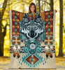 Gift For Wolf Lover Strong Wolf Native American Pattern Blanket Native American Wolf Blanket American Wolf Wolves In Native American Culture  Blanket HG