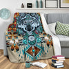 Gift For Wolf Lover Strong Wolf Native American Pattern Blanket Native American Wolf Blanket American Wolf Wolves In Native American Culture  Blanket HG