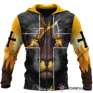 Gift For Christian Premium Christian Jesus Catholic Lion Unisex Hoodie LH