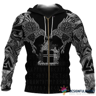 Gift For Viking Lover Viking Zip Up Hoodie Iceland Coat Of Arms Odin s Hoodie HG Zip up