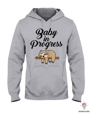 Baby Sloth In Progress Sloth Lover Pregnancy Hoodie PA