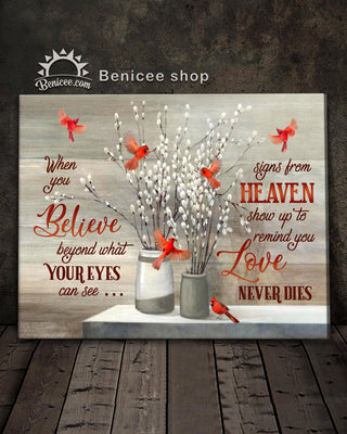 Heaven Canvas Love Never Dies Cardinals Version Wall art canvas HG